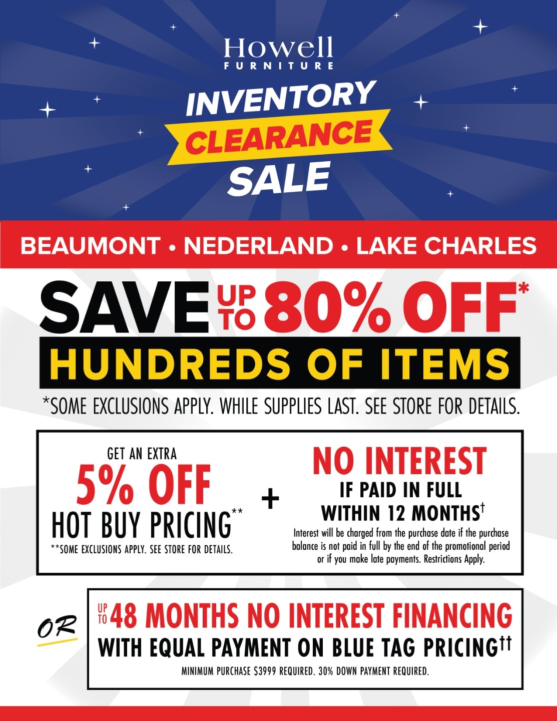 Inventory Clearance at Howell Furniture Page 1 of 2.