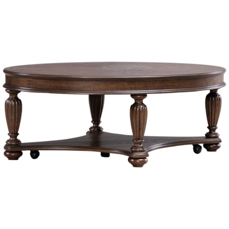 50" Oval Cocktail Table with Casters