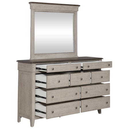 9-Drawer Dresser and Mirror Set