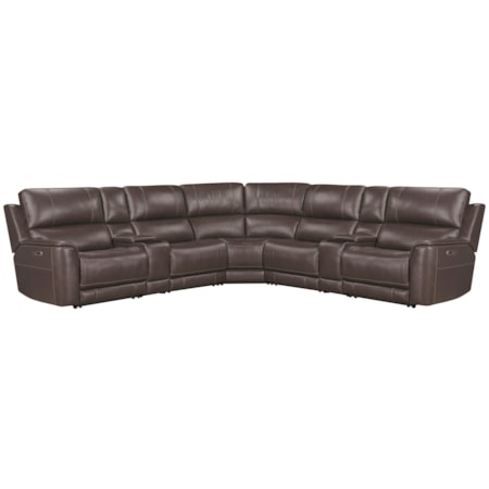 7-pc. Leather Power Reclining Sectional