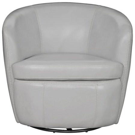 Leather Swivel Barrel Chair (Set of 2)