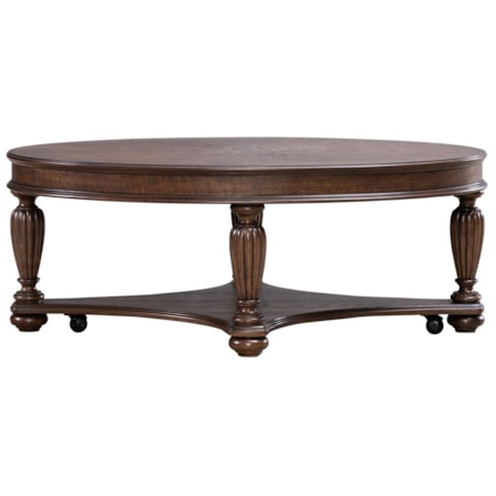 50" Oval Cocktail Table with Casters