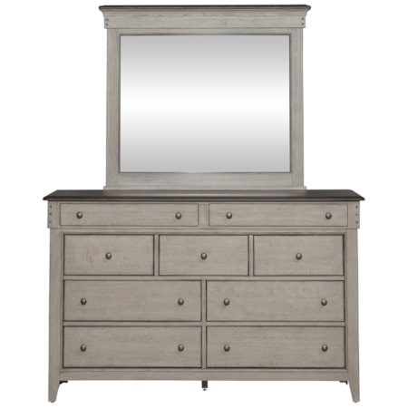 9-Drawer Dresser and Mirror Set