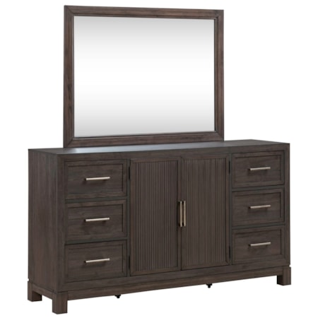 Dresser and Mirror Set