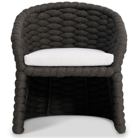 Outdoor Woven Dining Armchair w/Sock Cushion