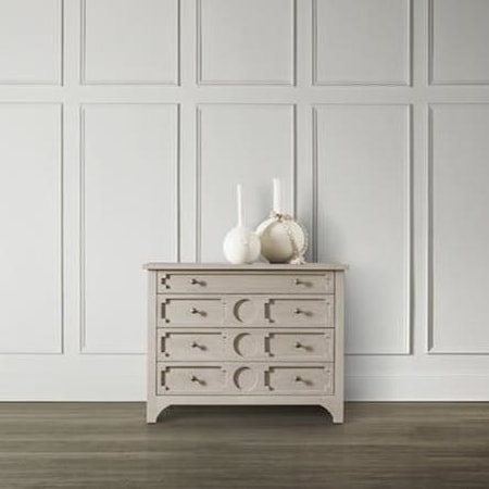 Button Down Four-Drawer Accent Chest