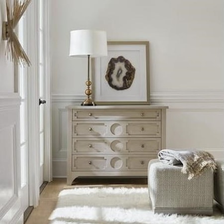 Button Down Four-Drawer Accent Chest