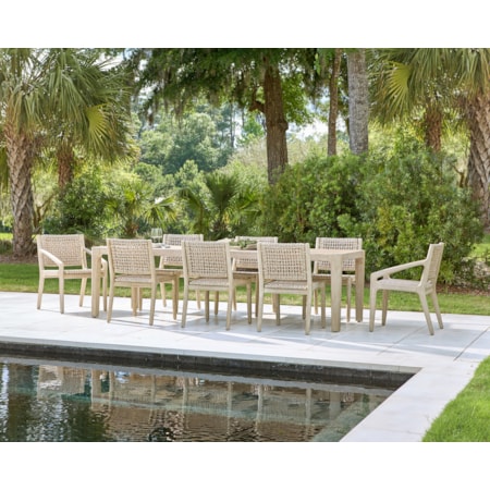 Teak Outdoor Side Chair w/Woven Seat