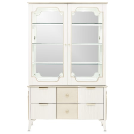 LED-Integrated Display Cabinet w/Storage