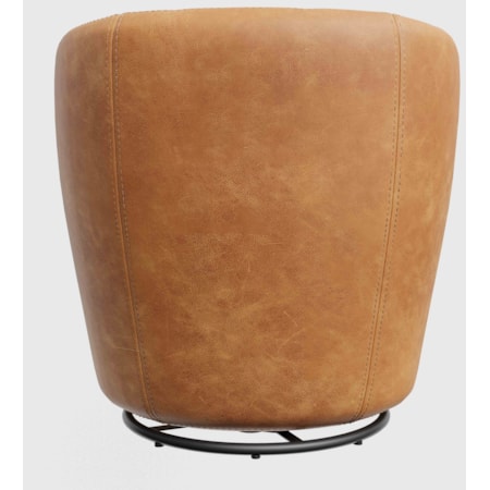 Leather Swivel Barrel Chair