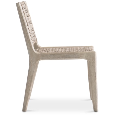 Teak Outdoor Side Chair w/Woven Seat