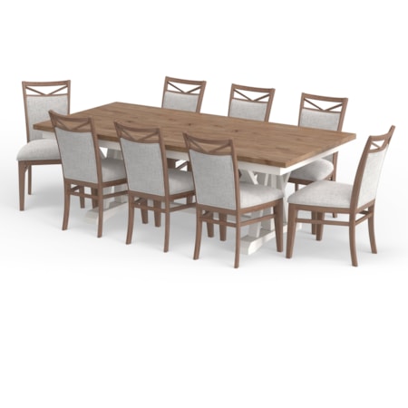 9-Piece Trestle Dining Set