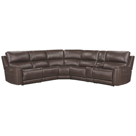 6-pc. Leather Power Reclining Sectional