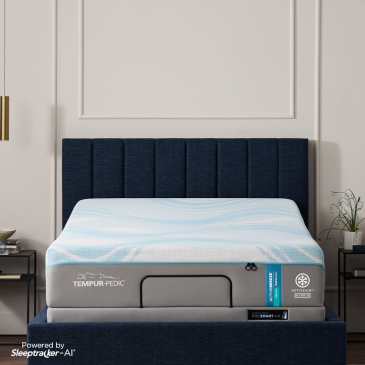 Tempur-Pedic® TEMPUR-ActiveBreeze® Medium Hybrid Queen Mattress and Adjustable Base Set