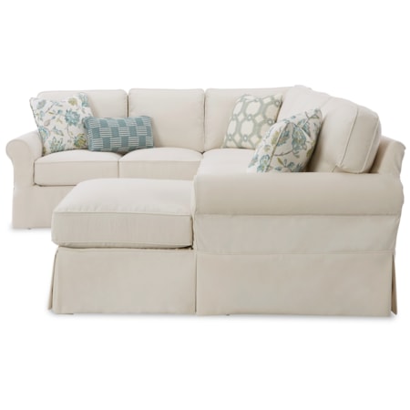 3-Pc Slipcover Sectional Sofa w/ RAF Chaise