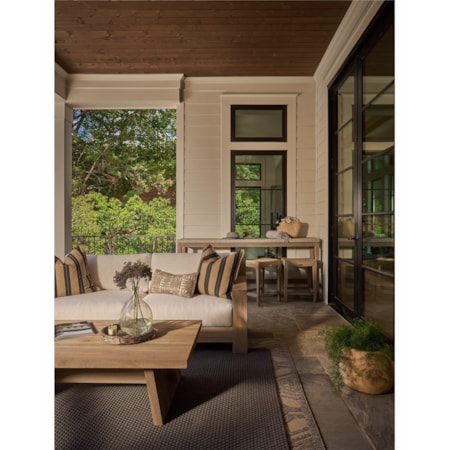 Outdoor Rectangular Console Table with Stool