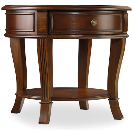 Traditional 1-Drawer Round Lamp Table
