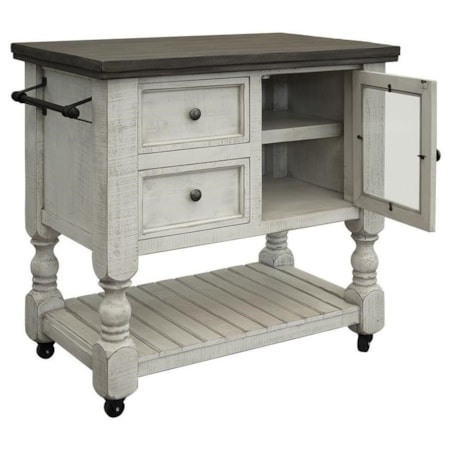 2-Drawer Kitchen Island Cart