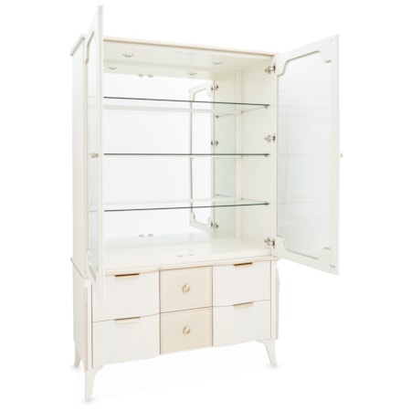 LED-Integrated Display Cabinet w/Storage