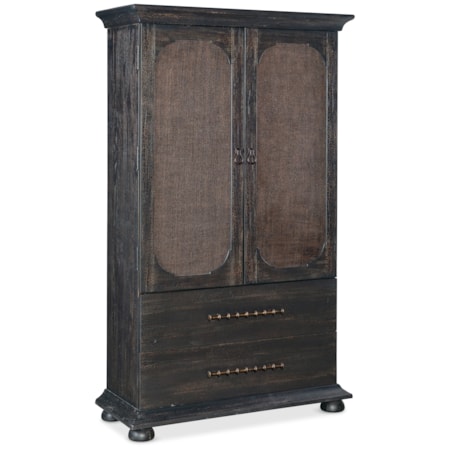 2-Door Charred Timber Bedroom Wardrobe