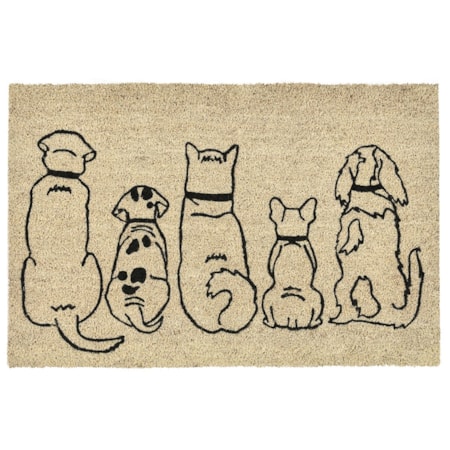Doormat Pup Club Black/Sand 24x36