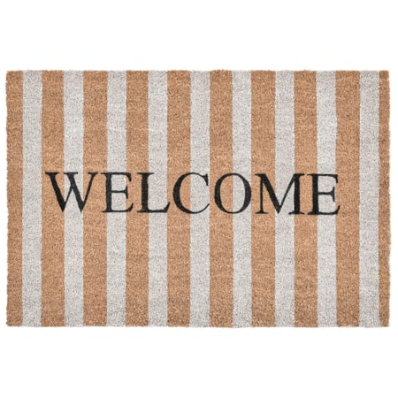 Doormat Striped Welcome Natural 24x36