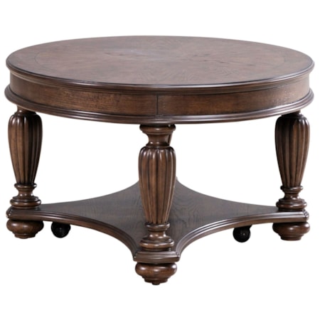 50" Oval Cocktail Table with Casters