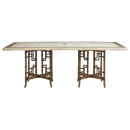 Outdoor Stone Rectangular Dining Table