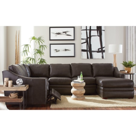 Custom 3 Pc Sectional Sofa w/ Power Recliner