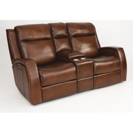 Power Reclining Console Loveseat &amp; Pwr Head