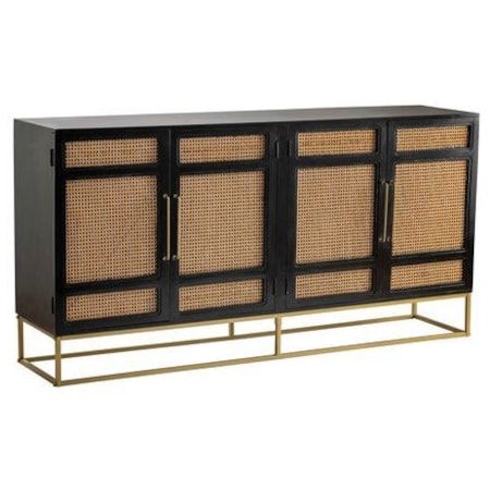 Port Royal 4 Door Wood and Metal Sideboard