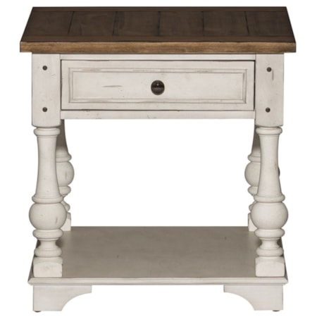 End Table with Bottom Shelf Storage