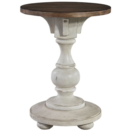 Chair Side Table with Planked Top