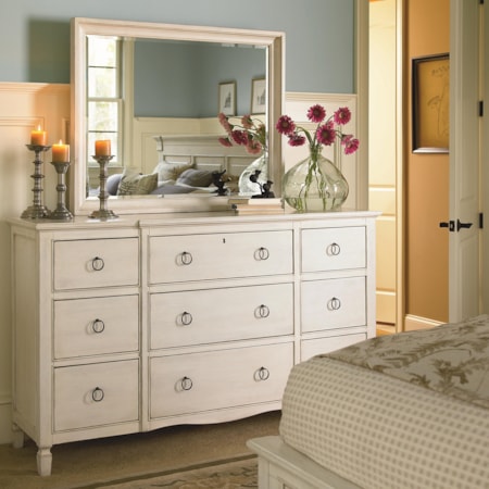 Dresser and Mirror Set